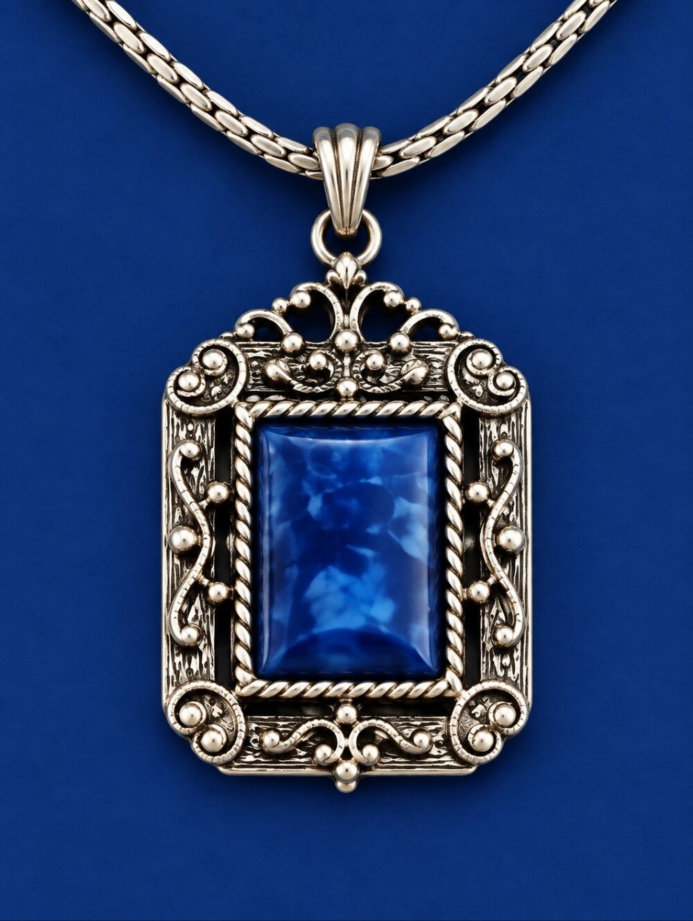 VTG NAPIER Sided Victorian Castlecore Cross Pendant Chain Necklace